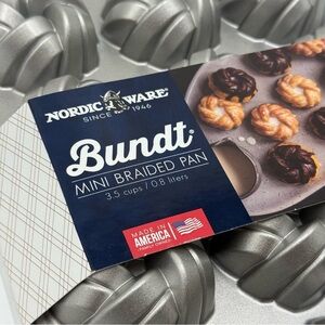 Nordic Ware 75th Anniversary Mini Braided Bundt Pan Cast Aluminum Made in USA